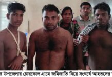 ঝিনাইদহের চোরকোল গ্রামে জমি নিয়ে বিরোধের জেরে সংঘর্ষে আহত ১০